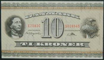 Dinamarca. 10 kroner. (19)50; ... 