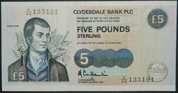 Escocia. 5 pounds. 2.4.1990. (Pick ... 