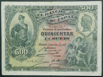 España. 500 pesetas. 15.7.1907. ... 