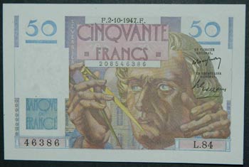 Francia. 50 francs. 2.10.1947. ... 