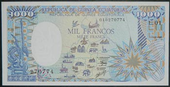Guinea ecuatorial. 1000 francos. ... 