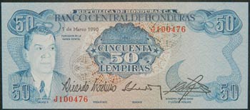 Honduras. 50 lempira. 1.3.1990. ... 