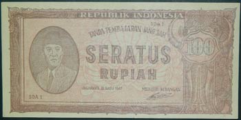 Indonesia. 100 rupiah. 26.7.1947. ... 