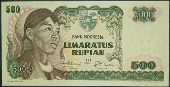 Indonesia. 500 rupiah. 1968. (Pick ... 