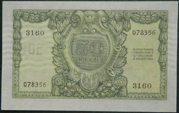Italia. 50 lire. 1951. (Pick 91 ... 