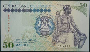 Lesoto. 50 maloti. 1992. (Pick ... 