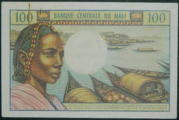 Mali. 100 francs. ND (1972-73). ... 