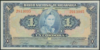 Nicaragua. 1 córdoba. 1941. (Pick ... 