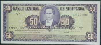 Nicaragua. 50 córdobas. D. 1968. ... 