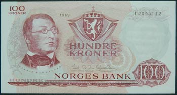 Noruega. 100 kroner. 1969. (Pick ... 