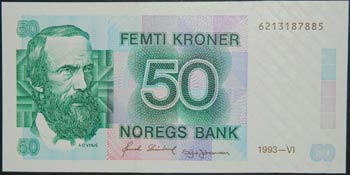 Noruega. 50 kroner. 1993. (Pick 42 ... 