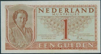 Países bajos. 1 gulden. 8.8.1949. ... 