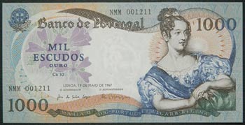 Portugal. 1000 escudos. 19.5.1967. ... 