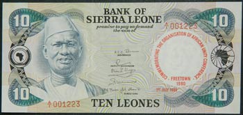 Sierra Leona. 10 leones. 1.7.1980. ... 