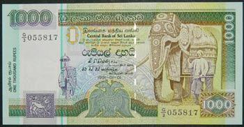 Sri Lanka. 1000 rupees. 1.1.1991. ... 