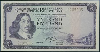 Sudáfrica. 5 rand. ND (1966). ... 
