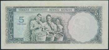 Turquía. 5 lira. L. 1930 ... 