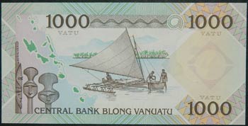 Vanuatu. 1000 vatu. ND (1982). ... 