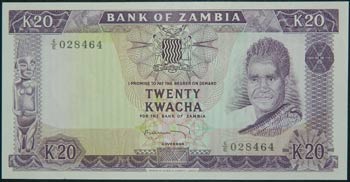 Zambia. 20 kwacha. ND (1969). ... 
