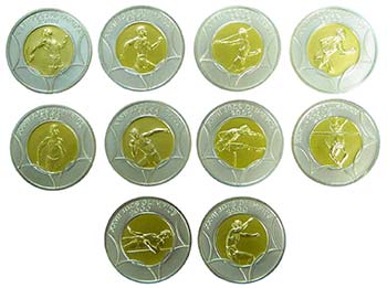 Andorra. 10 monedas de 20 diners. ... 