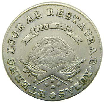 Argentina. 4 reales. 1850 RB. ... 