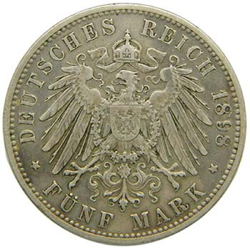Alemania. Bayern. 5 Mark 1898 D.  ... 