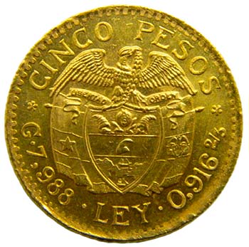 Colombia. 5 pesos. 1925. ... 