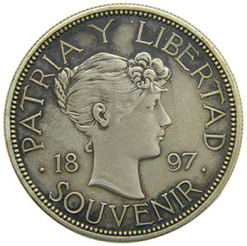 
Cuba. 1 peso. 1897. (km#M2). Ag ... 