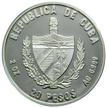 Cuba. 20 Pesos. 2000. 62,34 gr. ... 
