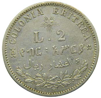 Eritrea. 2 lire. 1896 R. Italian ... 
