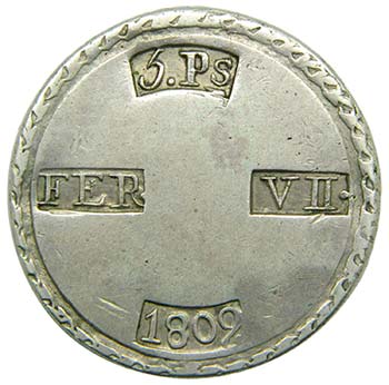 FERNANDO VII. 5 pesetas. 1809. ... 