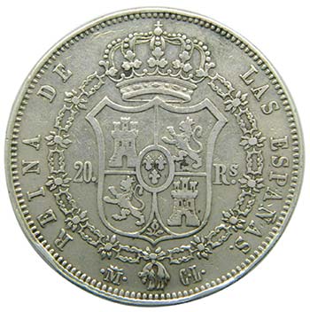 ISABEL II (1833-1868). 20 reales. ... 