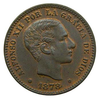 ALFONSO XII. 5 céntimos. 1878. ... 