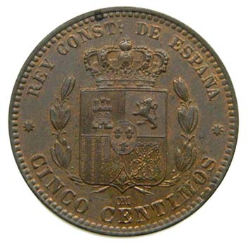 ALFONSO XII. 5 céntimos. 1878. ... 