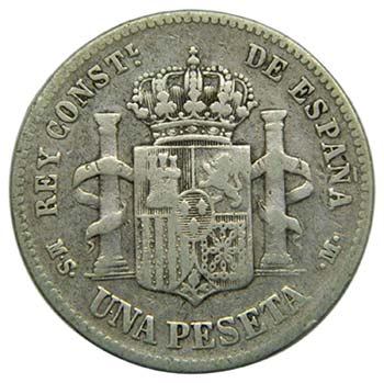 ALFONSO XII. 1 Peseta. 1884/3. MSM ... 