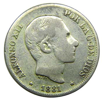 ALFONSO XII. 10 Centavos de Peso. ... 