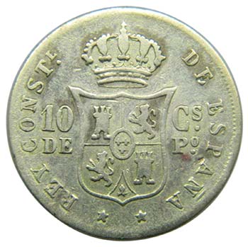 ALFONSO XII. 10 Centavos de Peso. ... 