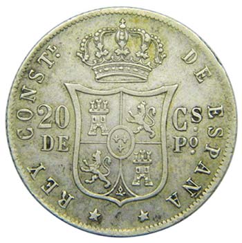 ALFONSO XII. 20 Centavos de Peso. ... 