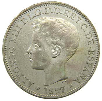 ALFONSO XIII. 1 Peso. 1897. SGV. ... 