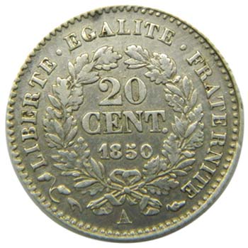Francia. 20 centimes. 1850 A. ... 