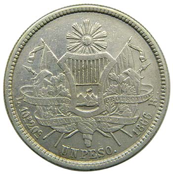 Guatemala. Peso . 1866 R ... 