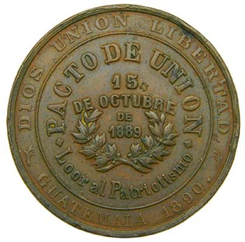Guatemala medalla. 1890 . 15 de ... 
