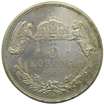 Hungria. 5 korona . 1900. ... 