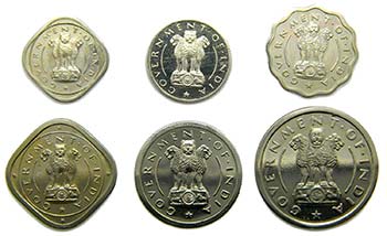 India Set 6 coins 1950  Rupia ... 