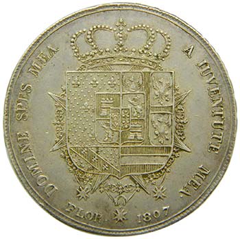 Italia . 10 lire . 1807 .Toscana. ... 