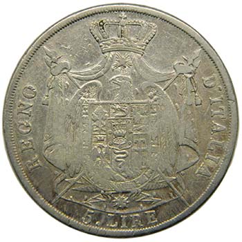Italia 5 lire 1809 M . Kingdom of ... 