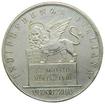 Italia. 5 lire. 1848 . Venezia. ... 