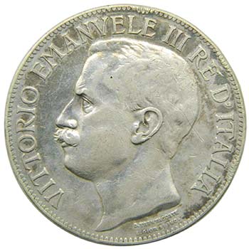 Italia. 5 lire . 1911 R. (Roma ) ... 