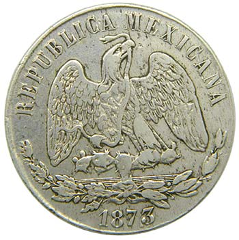 Mexico. 1 Peso Chiuahua 1873 CH ... 