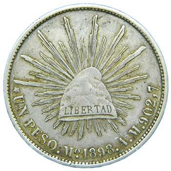 Mexico . 1 Peso 1898 AM. ... 